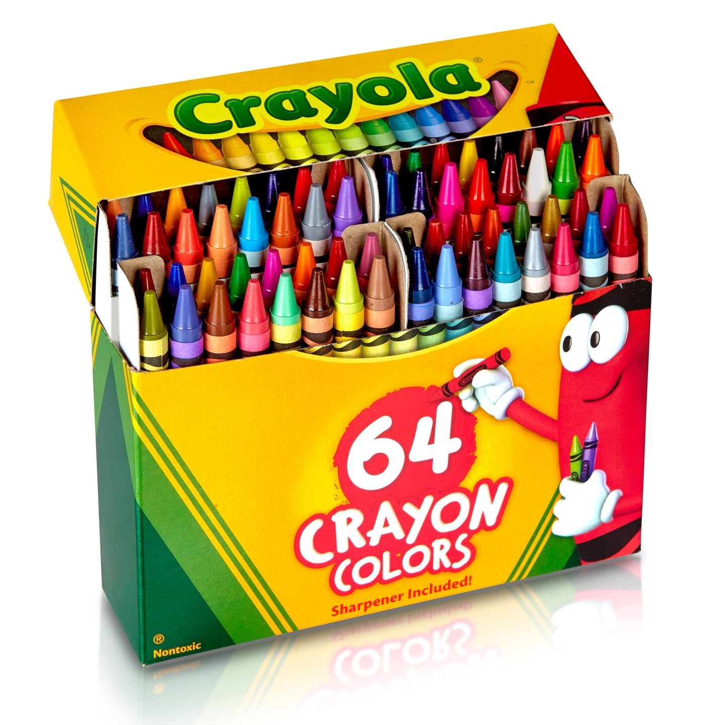 Crayons, Regular Size, 64 Count with Sharpener