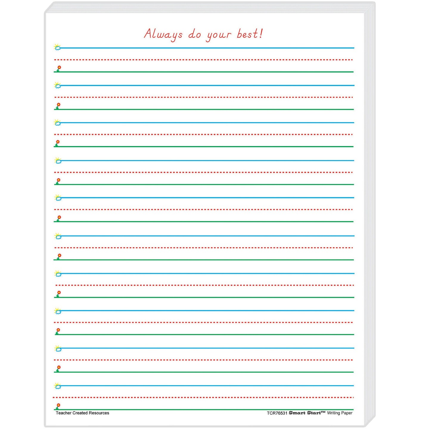 Smart Start 1-2 Writing Paper: 100 Sheets