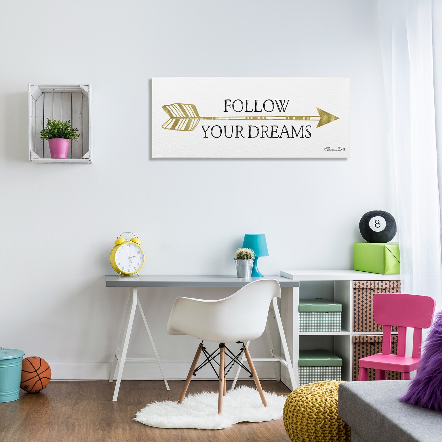 Stupell Industries Follow Your Dreams with Arrow Canvas Wall Art
