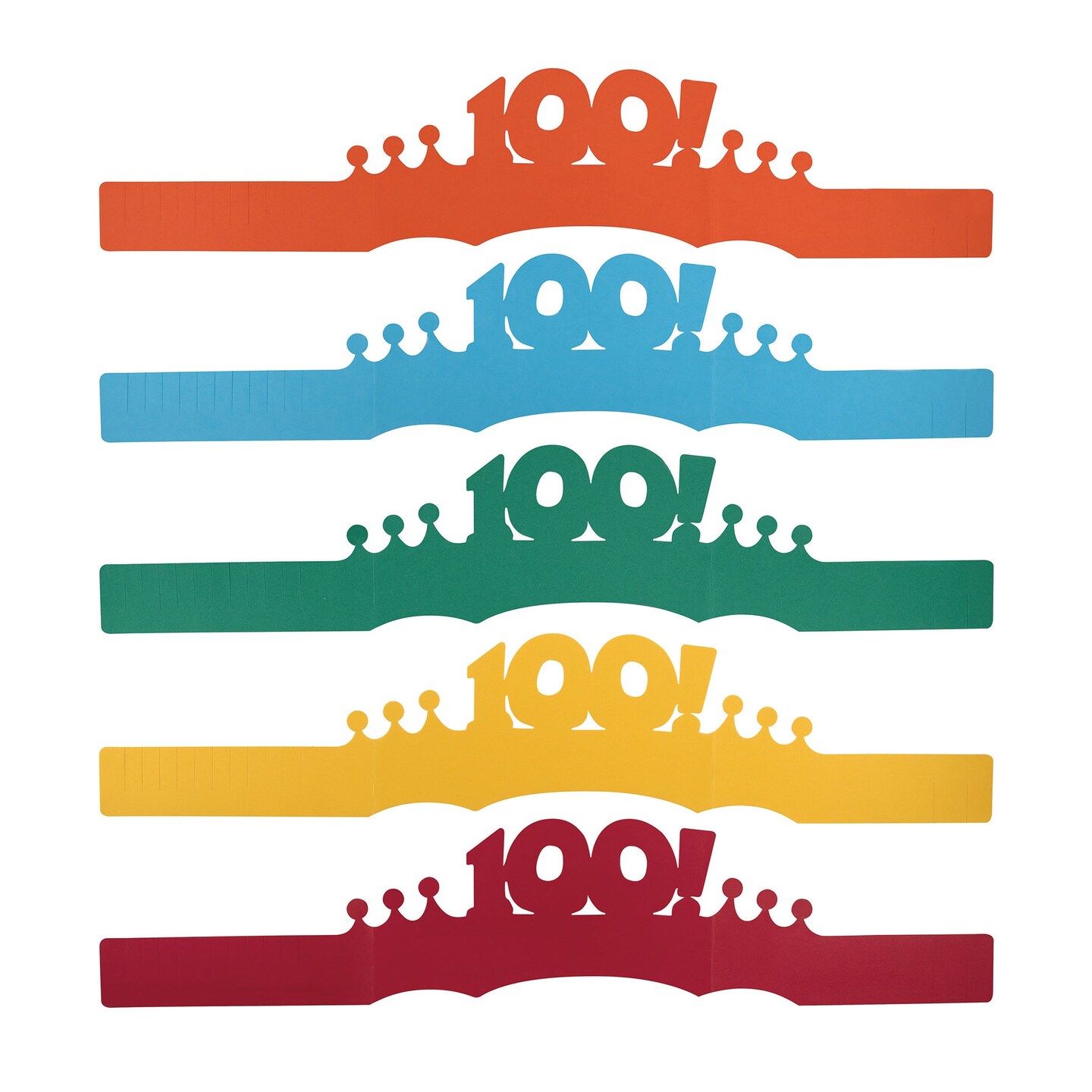 100 Days of School Paper Crowns, 4.5&#x22; x 24.75&#x22;, 25 Pieces