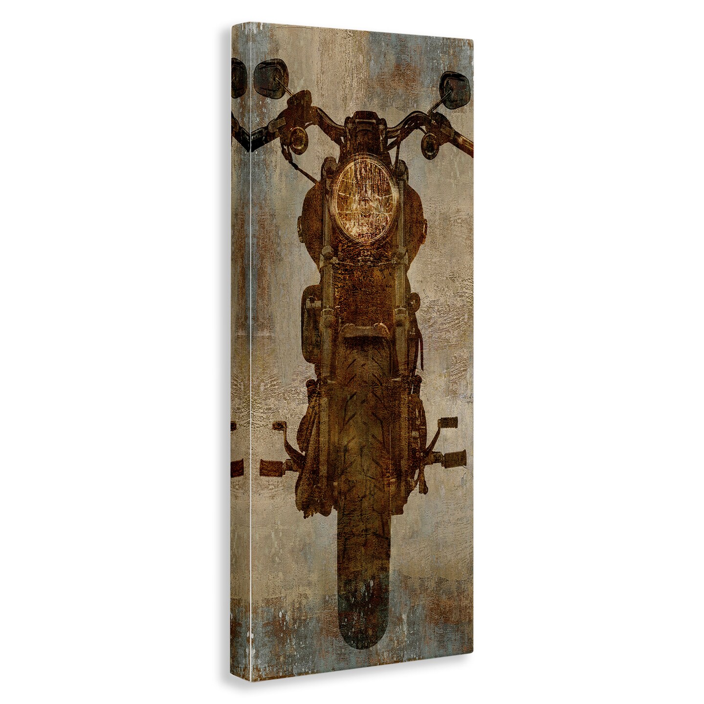 Stupell Industries Motorcycle Silhouette Rustic Pattern Canvas Wall Art