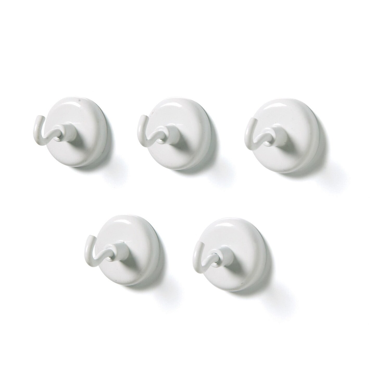 Magnetic Hooks, White, Pack of 5