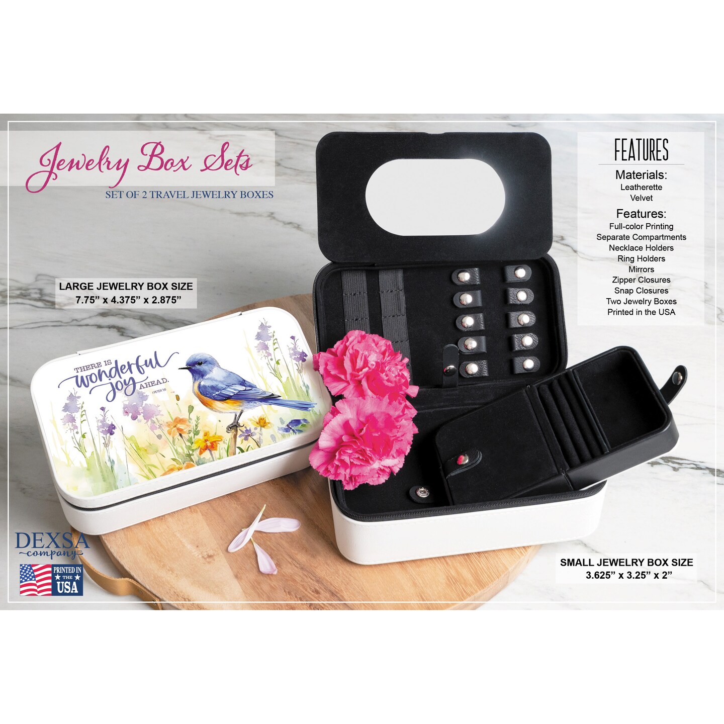 DEXSA There Is Wonderful Joy Jewelry Box Set, Measures 8&#x22; x 4.75&#x22; x 3&#x22;