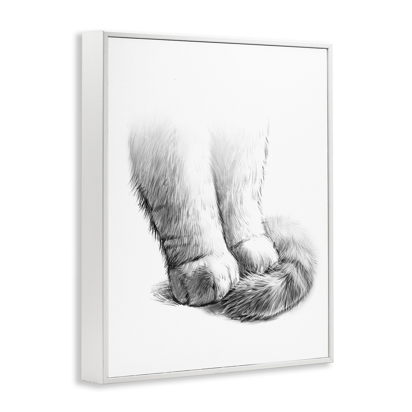 Stupell Industries Fluffy Cat Paws &#x26; Tail Framed Giclee Art