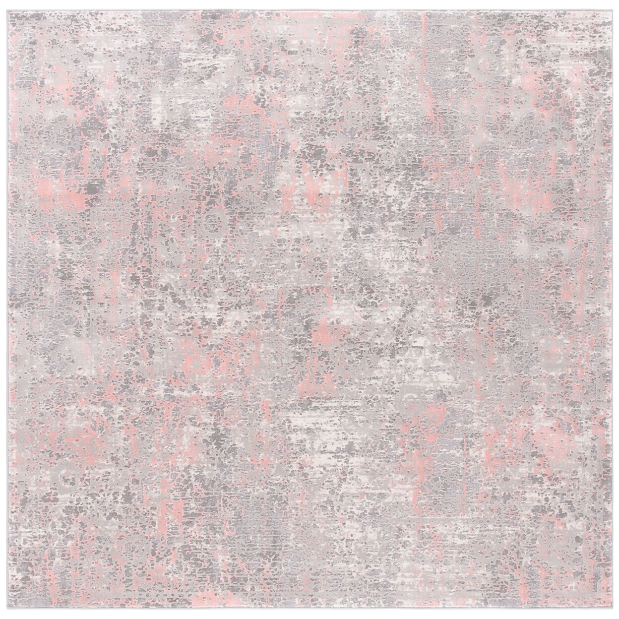 Safavieh Meadow Collection Mdw583H Grey / Pink Rug Contemporary Area Carpet