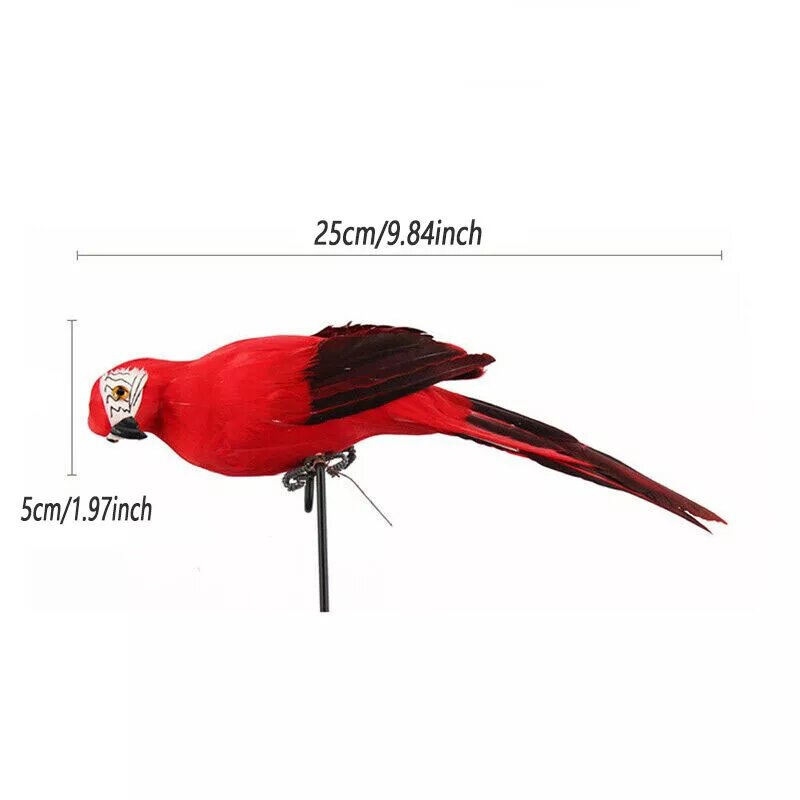 Kitcheniva 6 Pcs 25cm Artificial Parrot Bird Realistic Home Decor