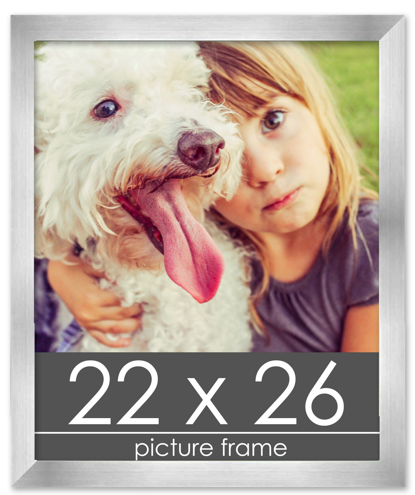22x26 Solid Wood Picture Frame with UV-Resistant Acrylic & Acid-Free Backing, Available in 6 Finishes: Matte Black, Matte White, Metallic Bronze, Silver, Natural Wood Grain & Mahogany