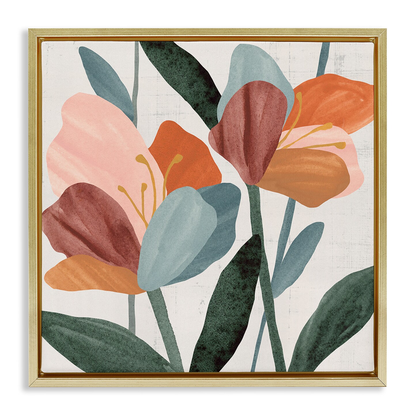 Stupell Industries Abstract Azalea Flower Petals Framed Floater Canvas Wall Art