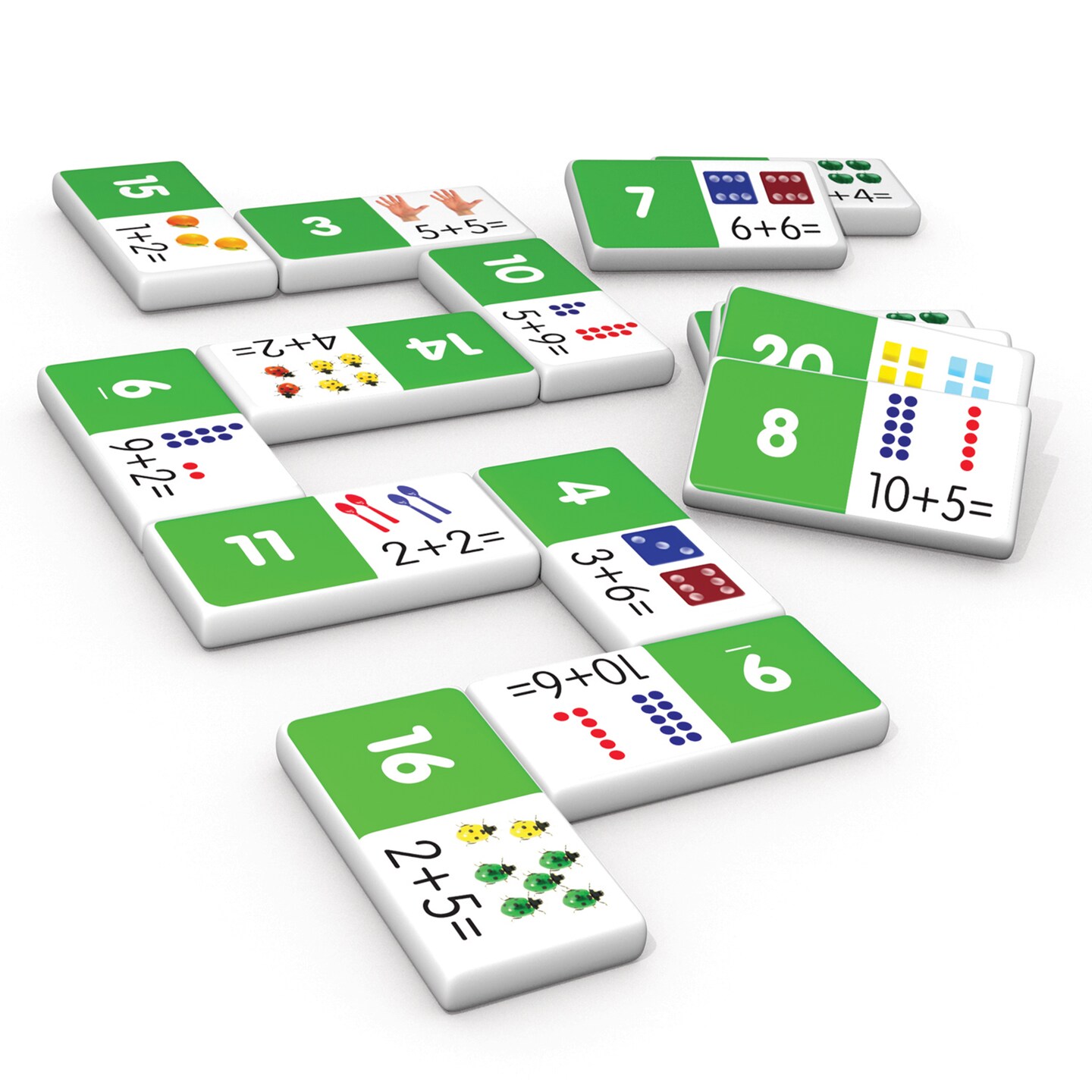 Junior Learning Addition Dominoes: 28-Piece Set for Learning Addition in Collector&#x27;s Tin (Pre-K to Grade 2)