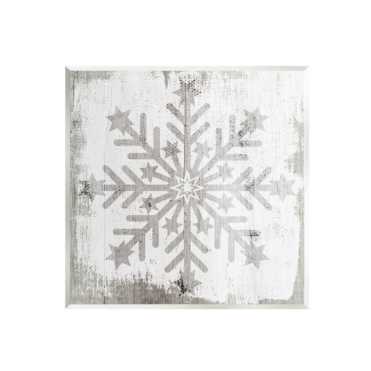 Stupell Industries Winter Snowflake Distressed Pattern Wall Plaque Art