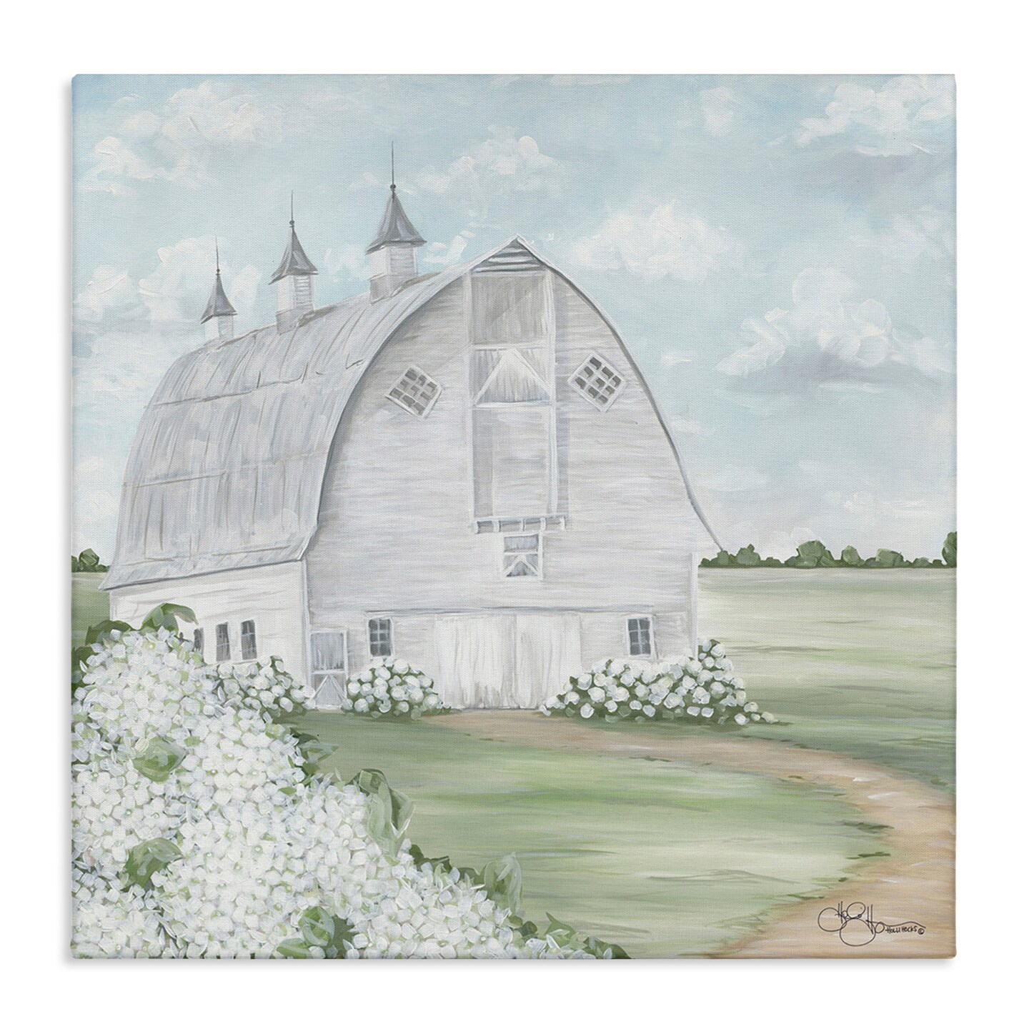 Stupell Industries Soft Country Landscape with Hydrangeas Canvas Wall Art