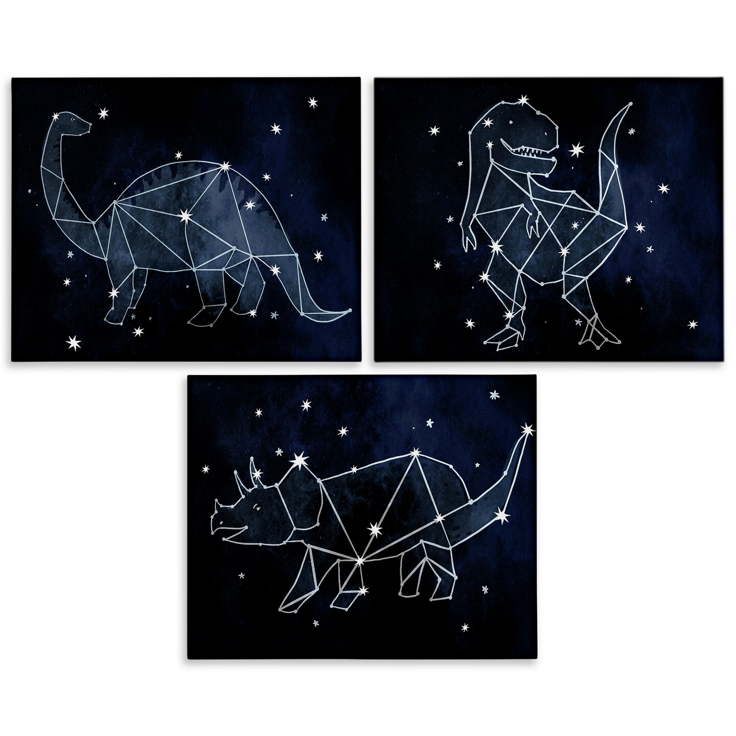 Stupell Industries Night Sky Dinosaur Constellations Canvas Wall Art