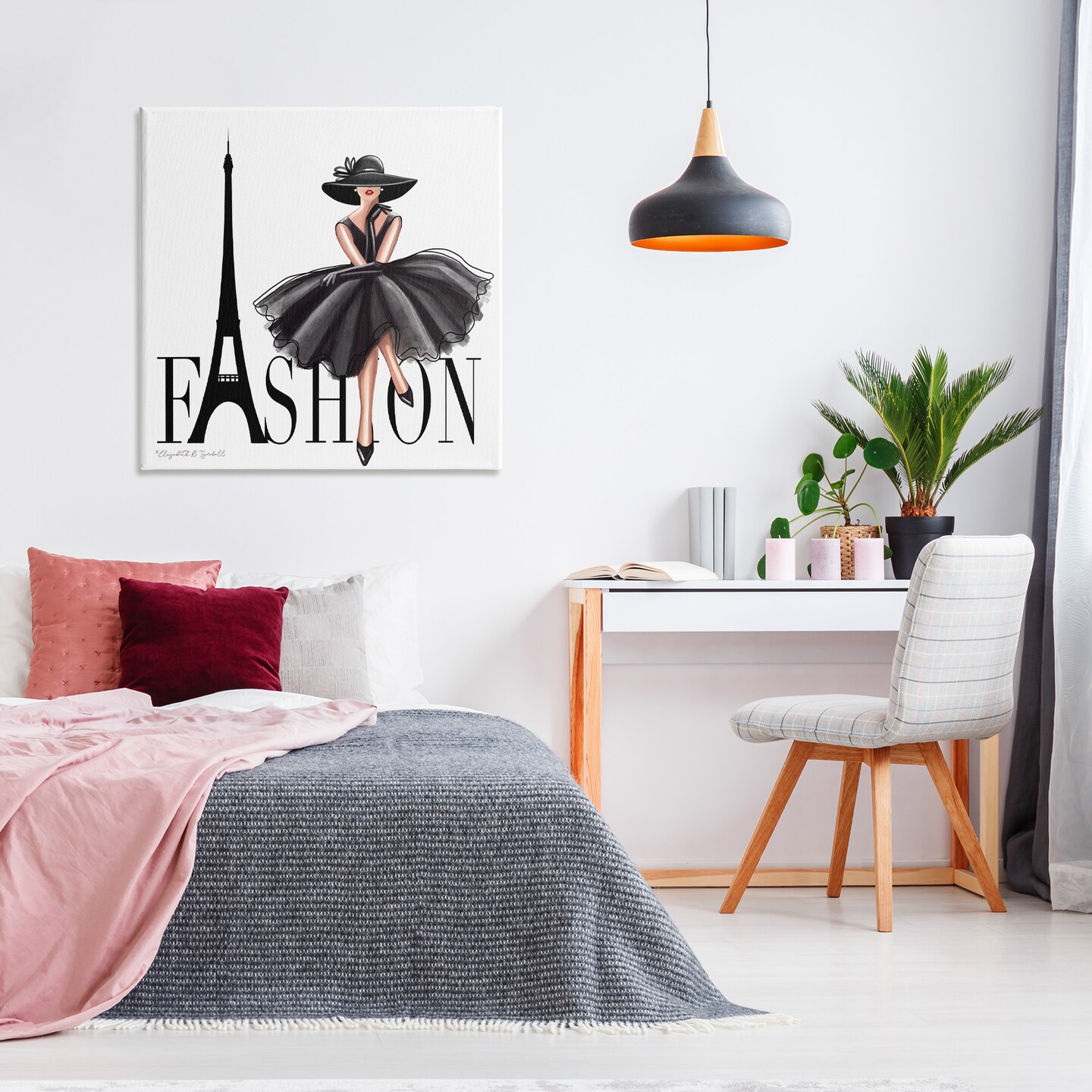 Stupell Industries Parisian Fashion Illustration Canvas Wall Art