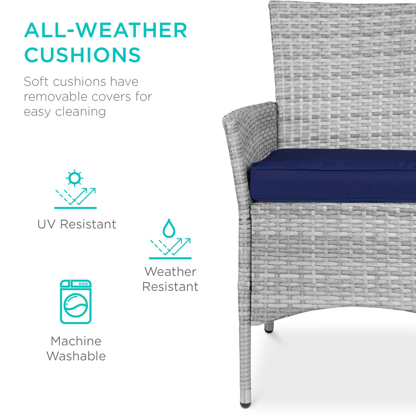 Best Choice Products 5-Piece Indoor Outdoor Wicker Patio Dining Table Furniture Set w/ Umbrella Cutout, 4 Chairs