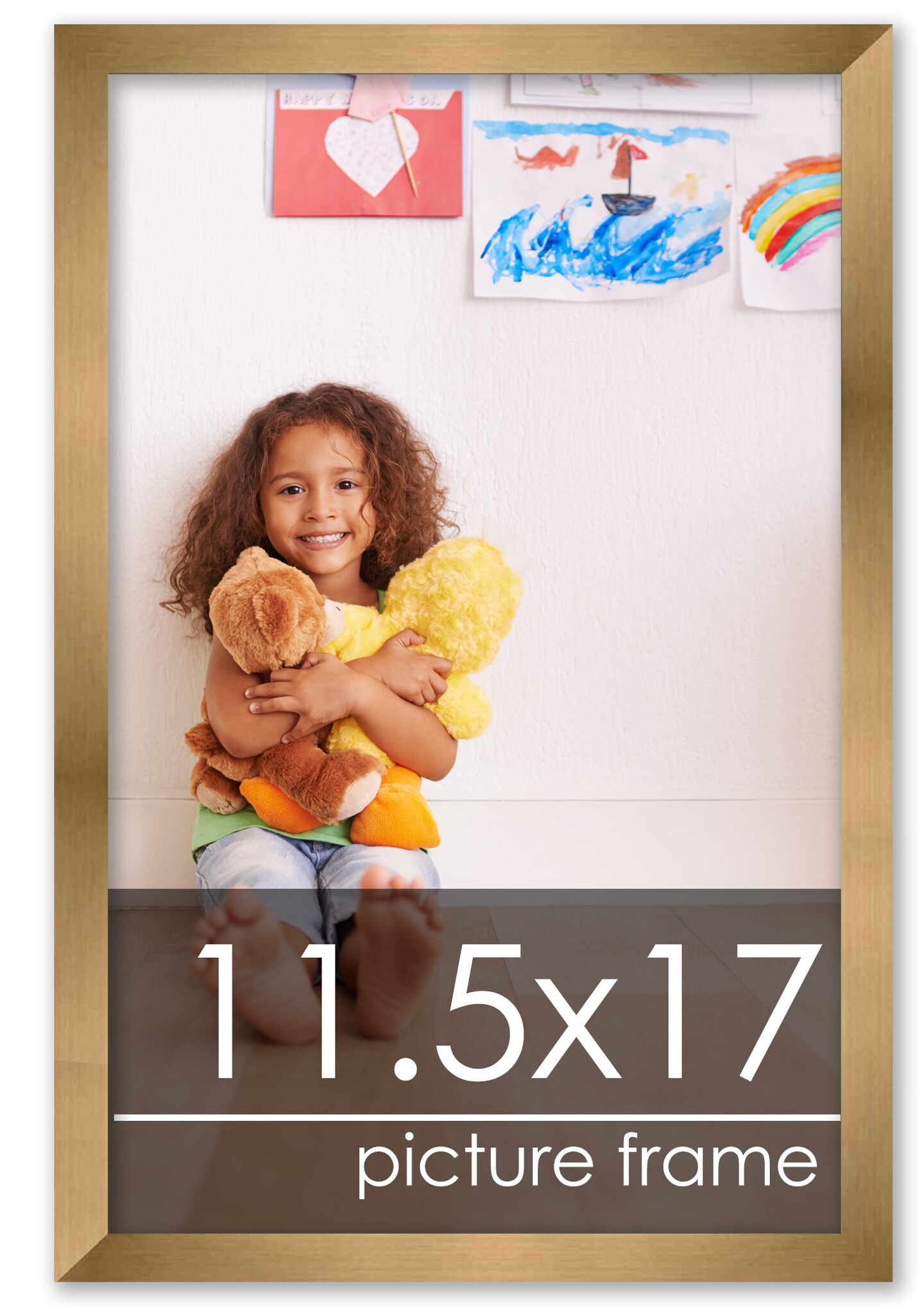11.5x17 Solid Wood Picture Frame with UV-Resistant Acrylic & Acid-Free Backing, Available in 6 Finishes: Matte Black, Matte White, Metallic Bronze, Silver, Natural Wood Grain & Mahogany