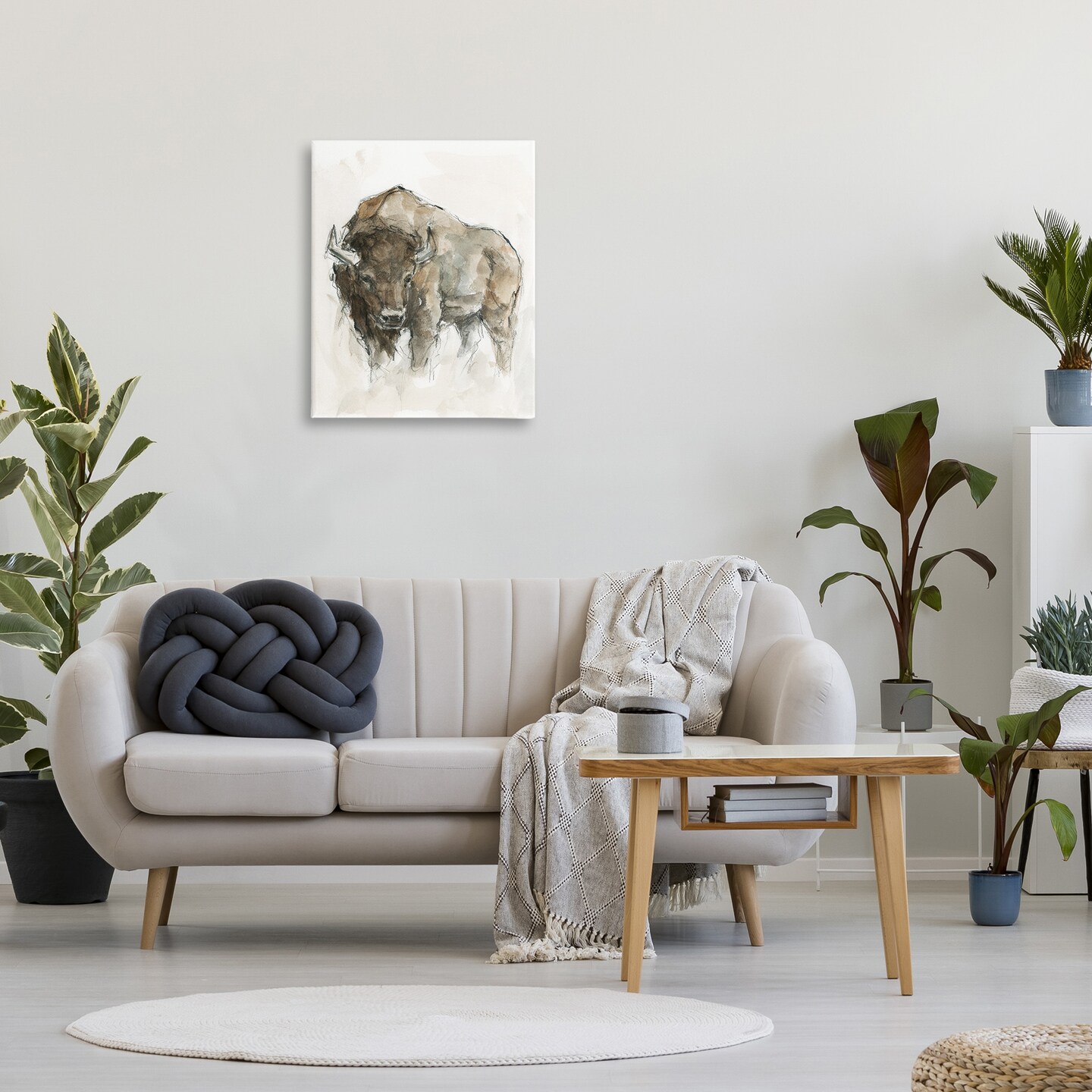 Stupell Industries Western American Buffalo Canvas Wall Art