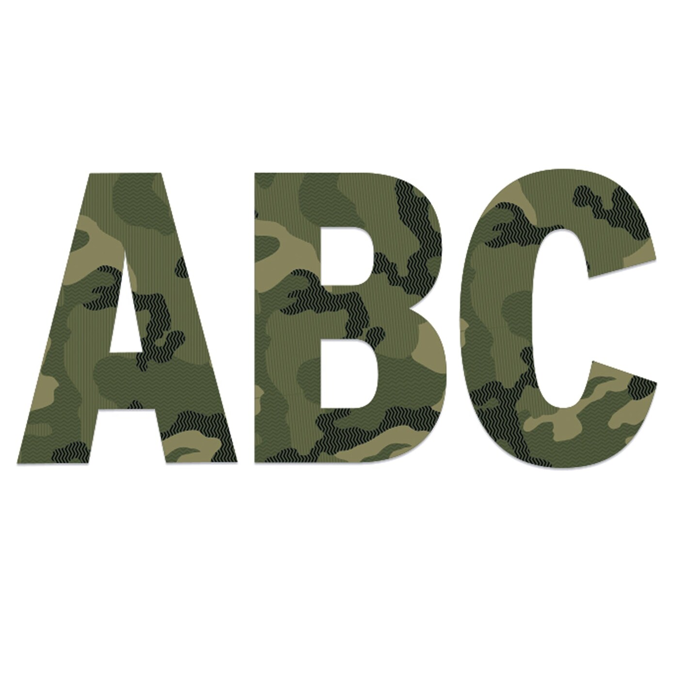 Classic Camo 7&#x22; Deco Letters, 129 Pieces