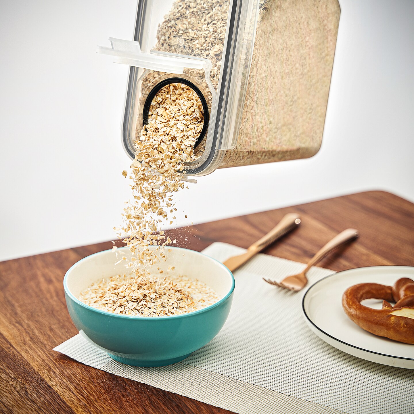 Sorbus 2 Pack Airtight Cereal Dispenser Container Set with Lids - Easy Pour, Stackable, Store Dry Food, Rice, Pasta, and More