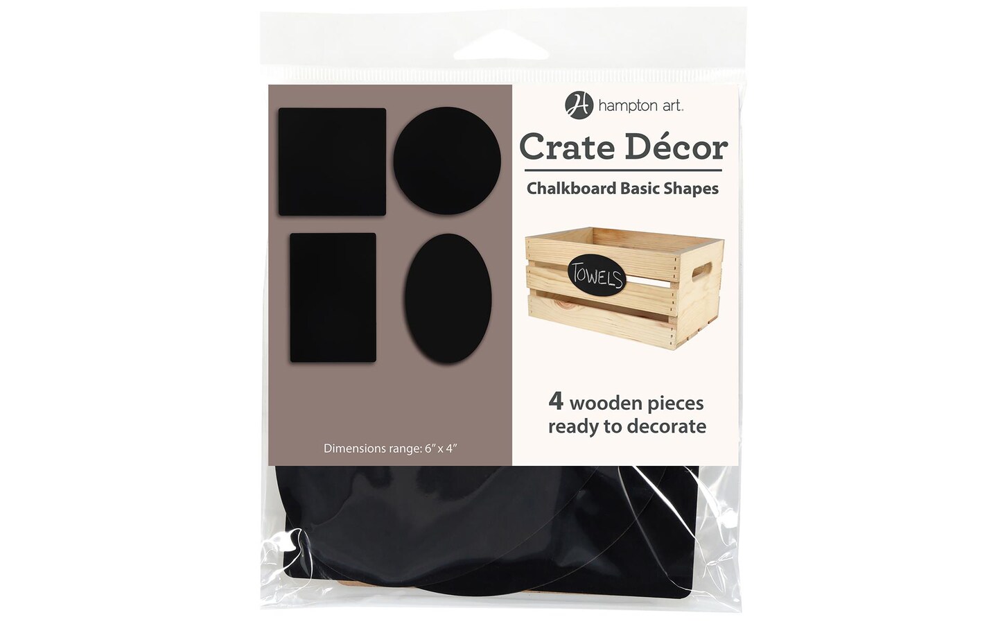 Crate Decor Chalkboard Basic Shapes 4 pc