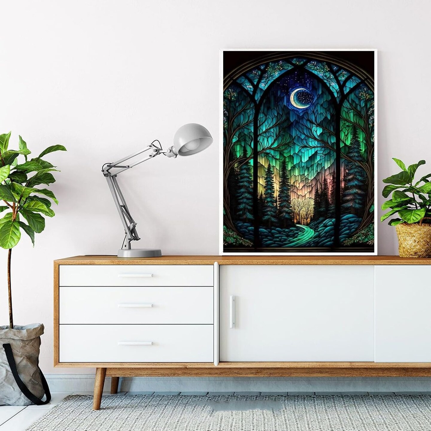 Starry Night Diamond Painting Kits- Tree Diamond Art for Adults,Gem Painting Crafts for Adults Home Wall Decor,DIY 5D Gem Art Moon Perfect for Relaxation (Frameless, 12x16inch)