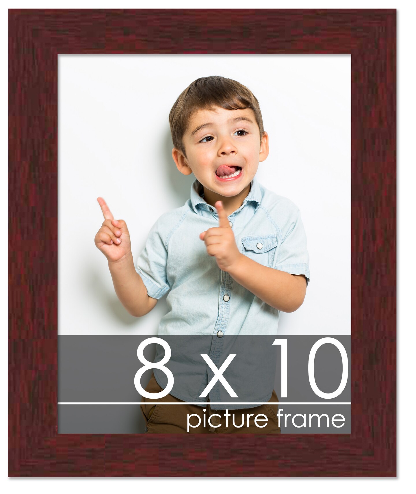 8x10 Solid Wood Picture Frame with UV-Resistant Acrylic &#x26; Acid-Free Backing, Available in 6 Finishes: Matte Black, Matte White, Metallic Bronze, Silver, Natural Wood Grain &#x26; Mahogany
