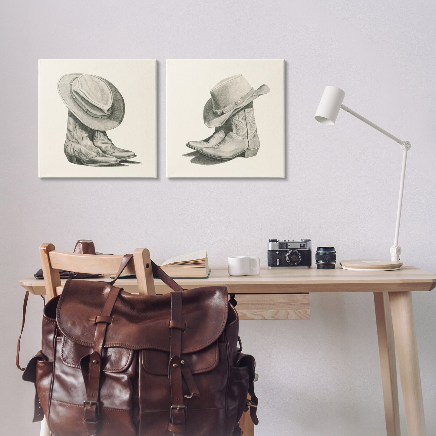 Stupell Industries Rustic Cowboy Boots Canvas Wall Art