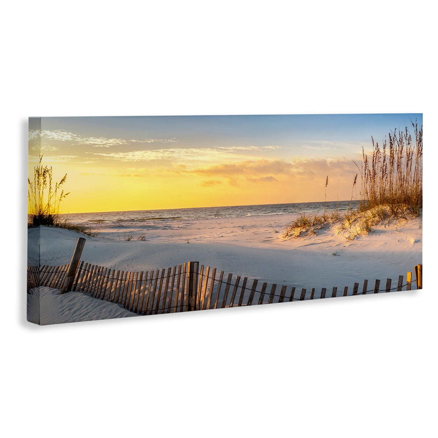 Stupell Industries Panoramic Coastal Beach Sunrise Canvas Wall Art