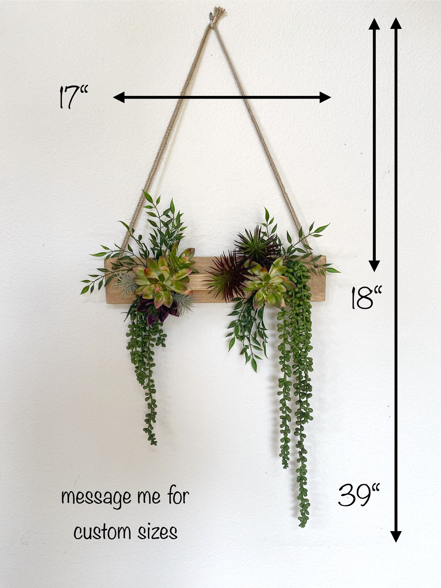 Succulent Wall Arrangement Faux - Hanging Artificial Succulent Triangle - Succulent  Wall Art | MakerPlace by Michaels