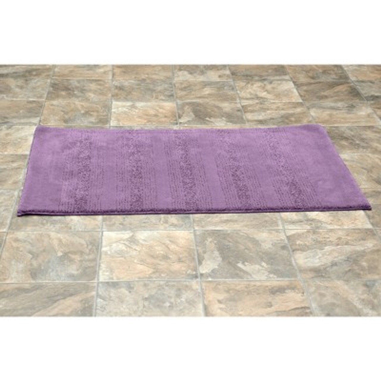 24&#x22;x40&#x22; Essence Nylon Washable Bath Rug Purple Garland