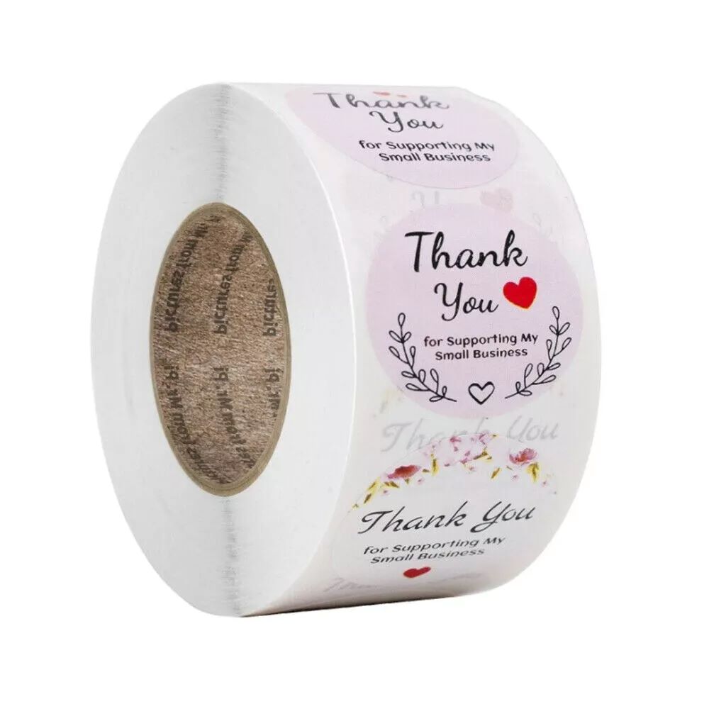 Kitcheniva 1.5&#x22; Thank You Stickers 500 Pcs