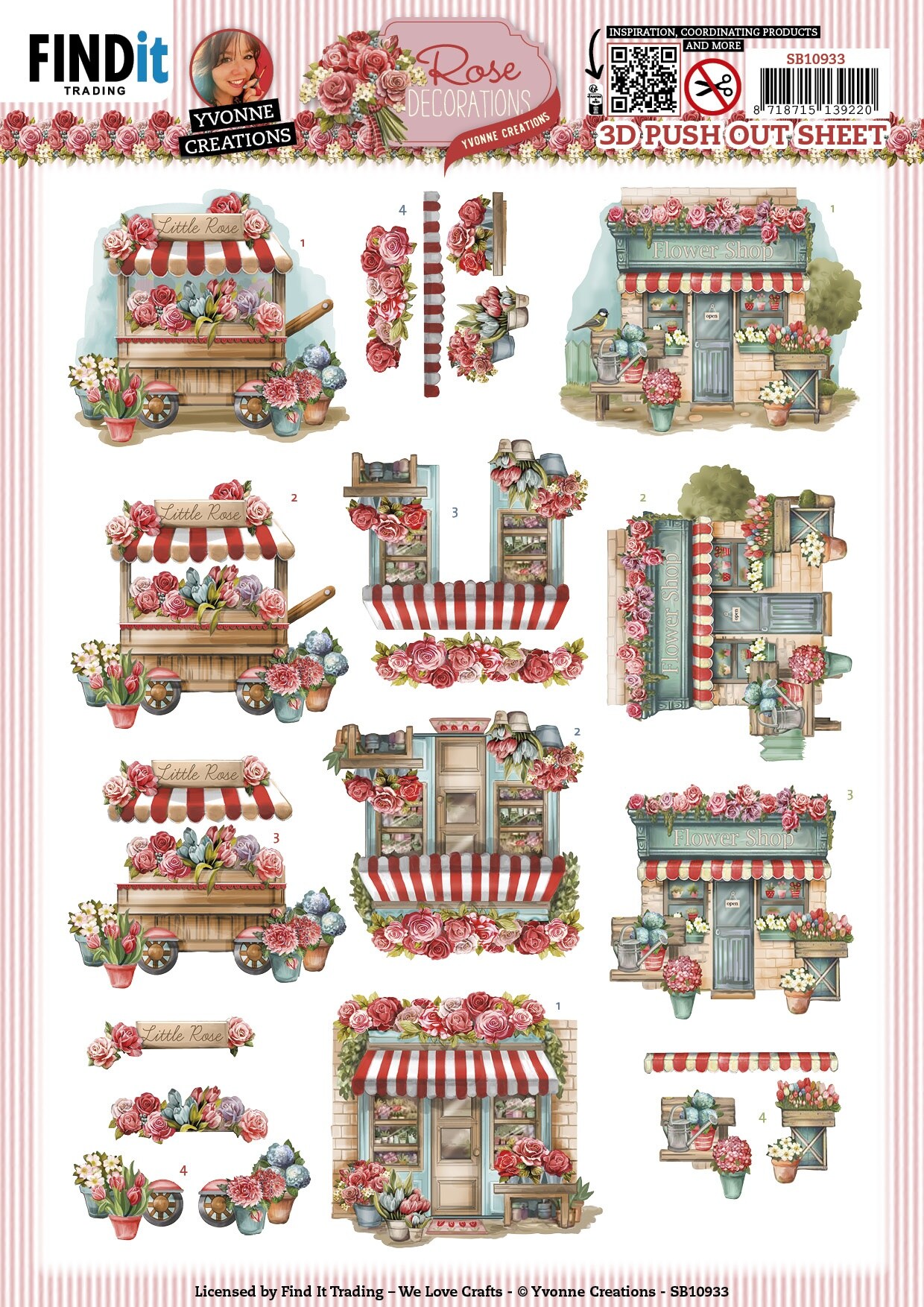 Find It Trading Yvonne Creations Punchout Sheet-Rose Shopping, Rose Decorations