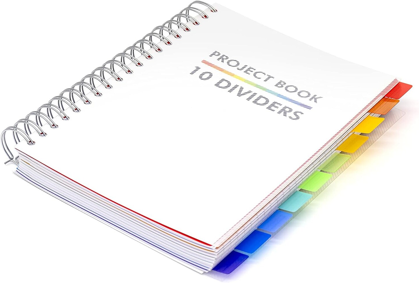 B5 Subject Notebook with 10 Repositionable Dividers for Organization &#x2013; 400 Perforated Pages of 80GSM Paper &#x2013; 200 Sheet Notebook for School, Office, and Home &#x2013; White, 7.48 X 9.84In