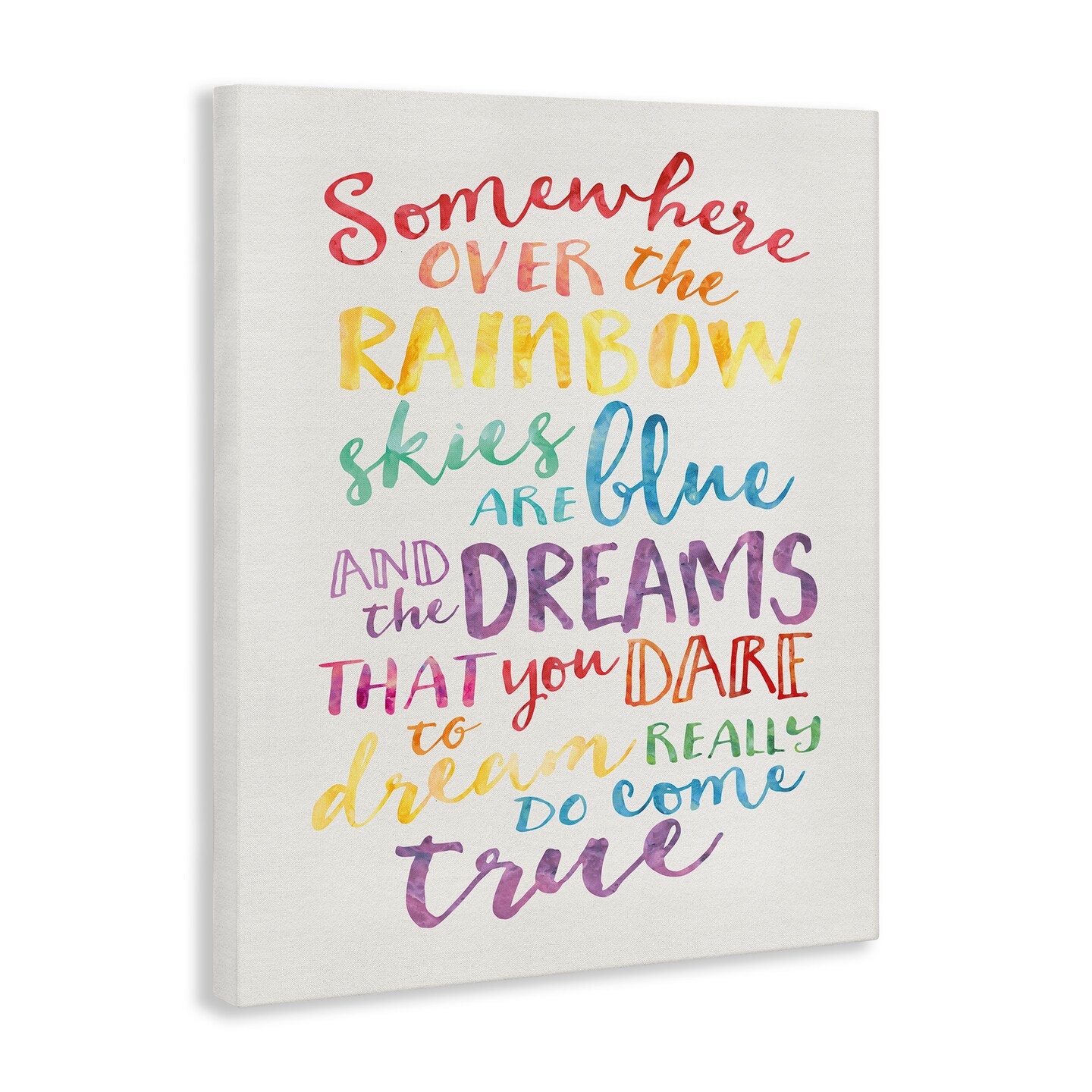 Stupell Industries Rainbow Lyrics Watercolor Canvas Wall Art