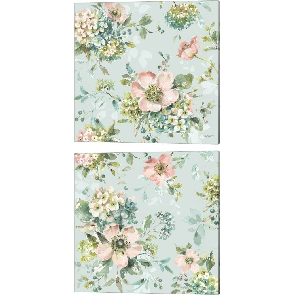 Mint Crush on Mint B by Lisa Audit 14&#x22; x 14&#x22; Canvas Wall Art (Set of 2)