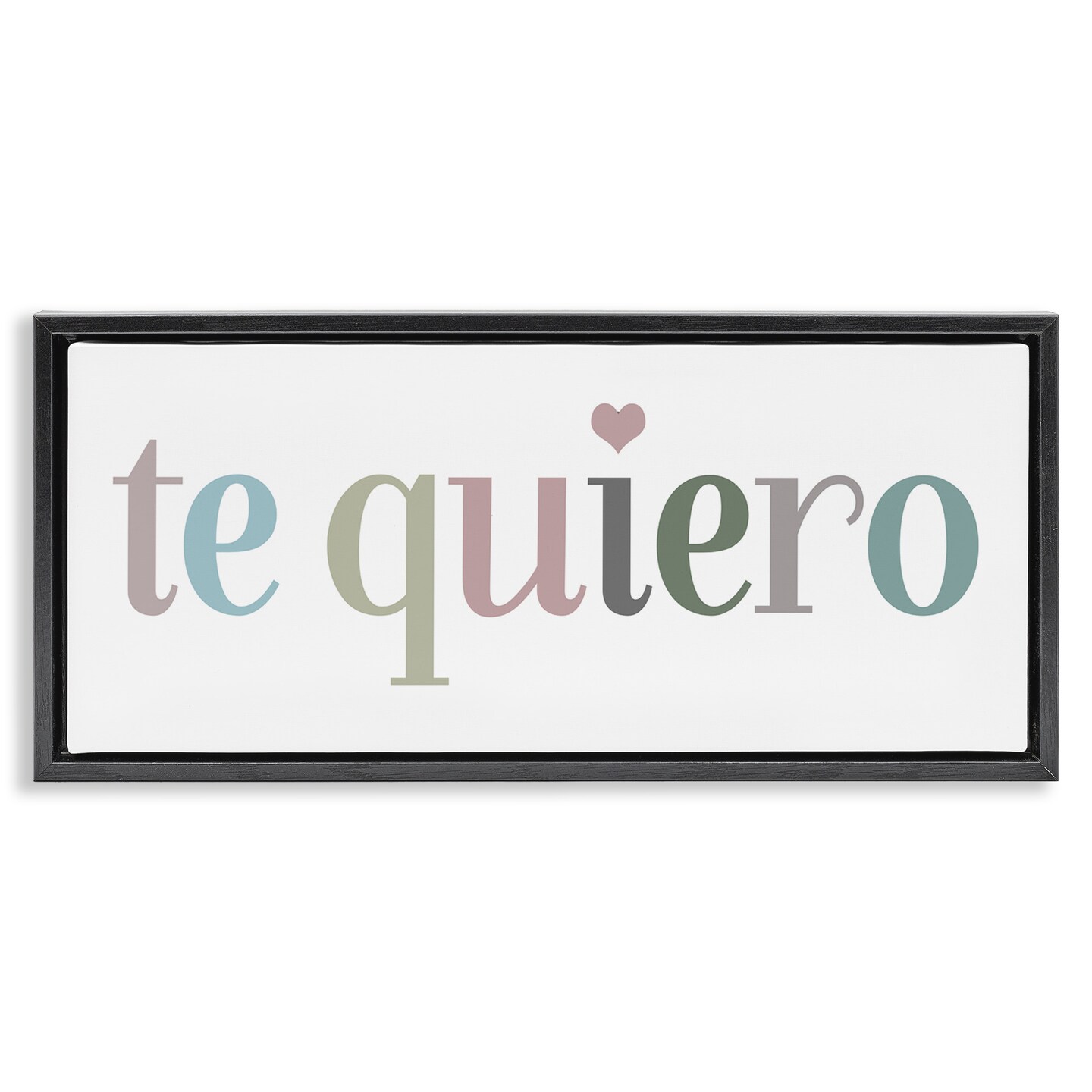 Stupell Industries Te Quiero Romantic Spanish Framed Floater Canvas Wall Art