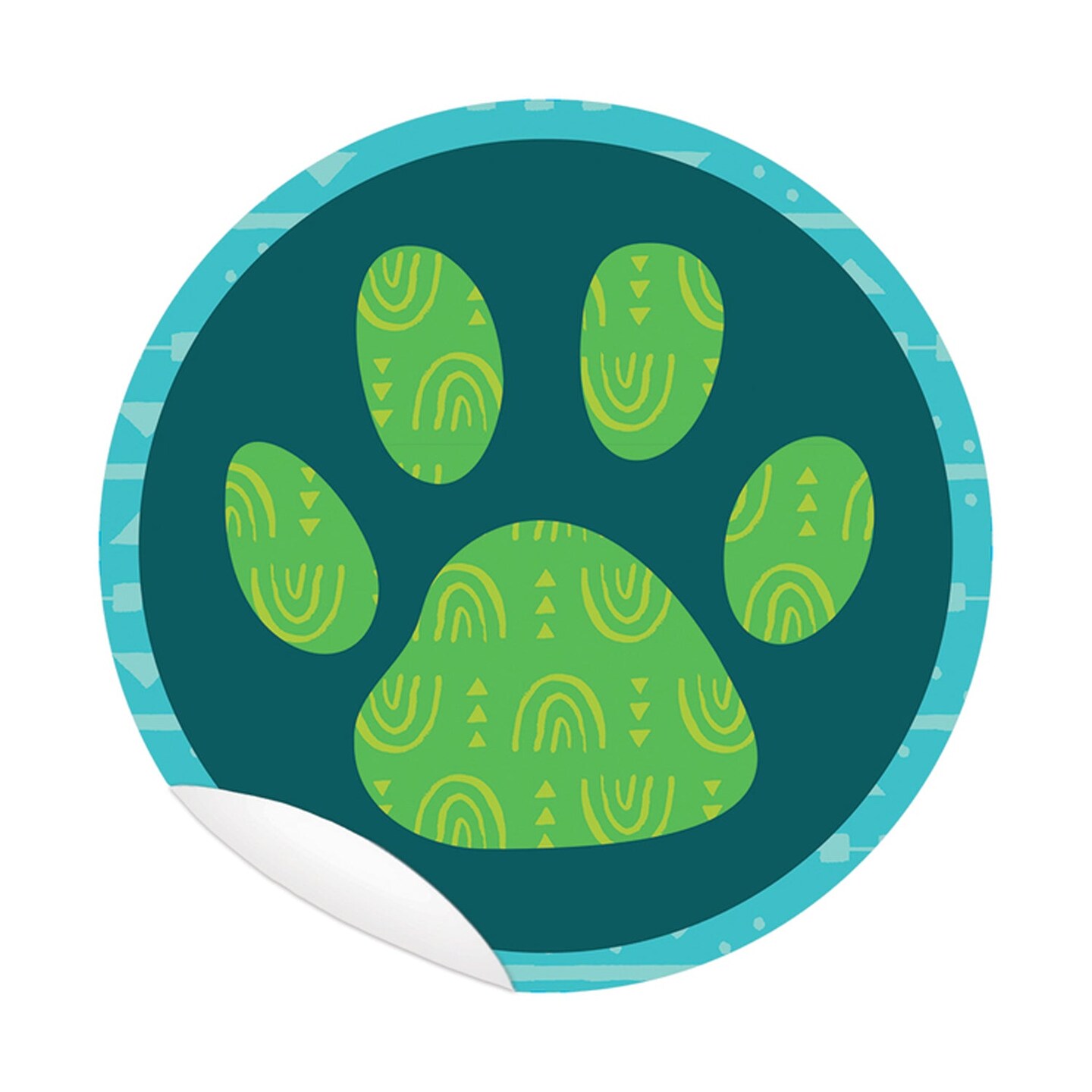 Paw Print 5&#x22; Floor Decals Sticker Pack, 10 Pieces