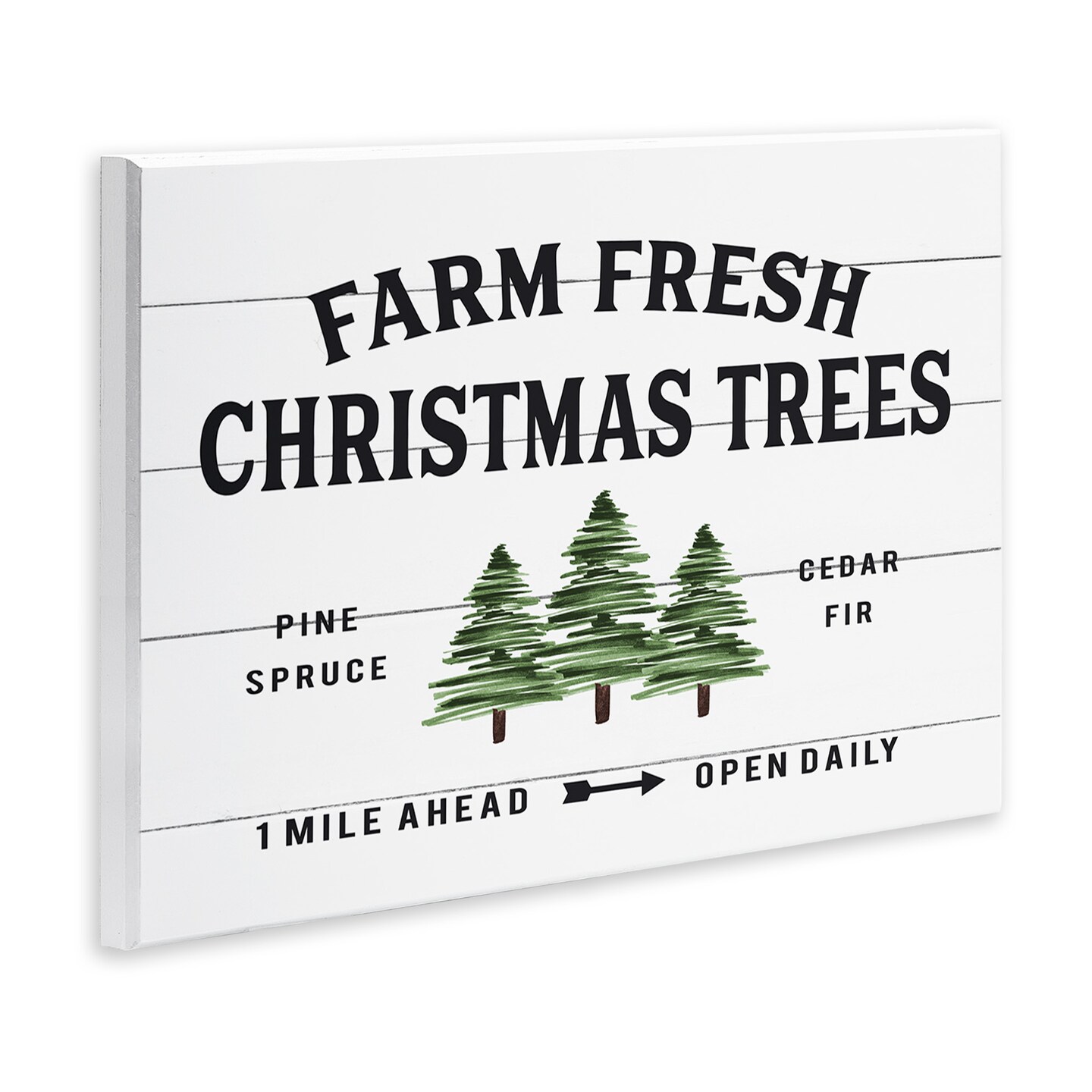 Stupell Industries White Farmhouse Christmas Tree Sign Wall Plaque Art