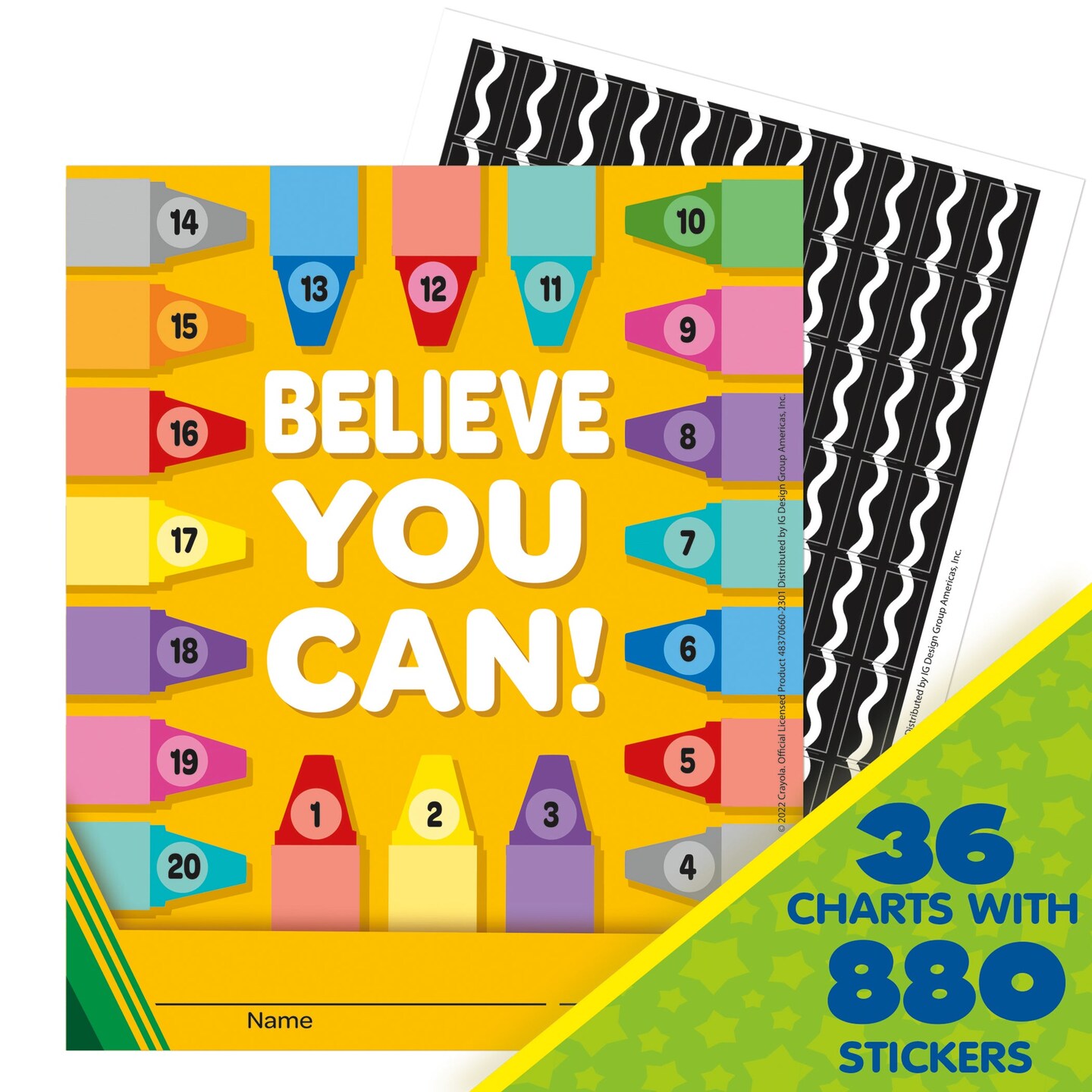 Crayola&#xAE; Mini Reward Chart with Stickers, Pack of 36