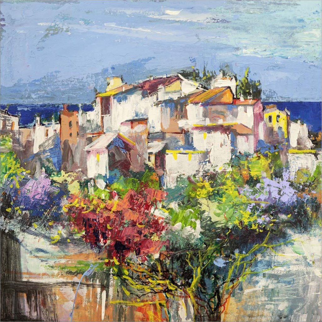 Borgo sul Mare I by Luigi Florio 24&#x22; x 24&#x22; Canvas Wall Art