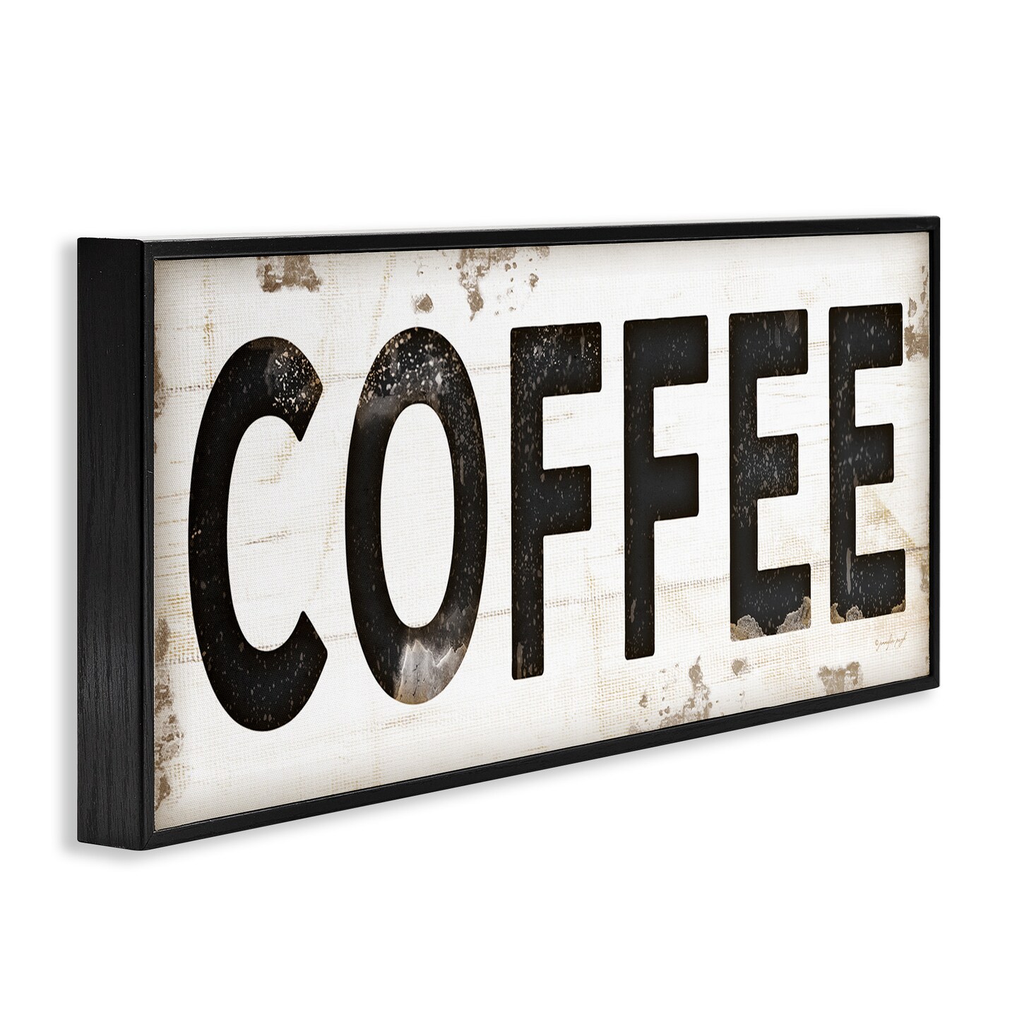 Stupell Industries Coffee Typography Vintage Sign Framed Giclee Art