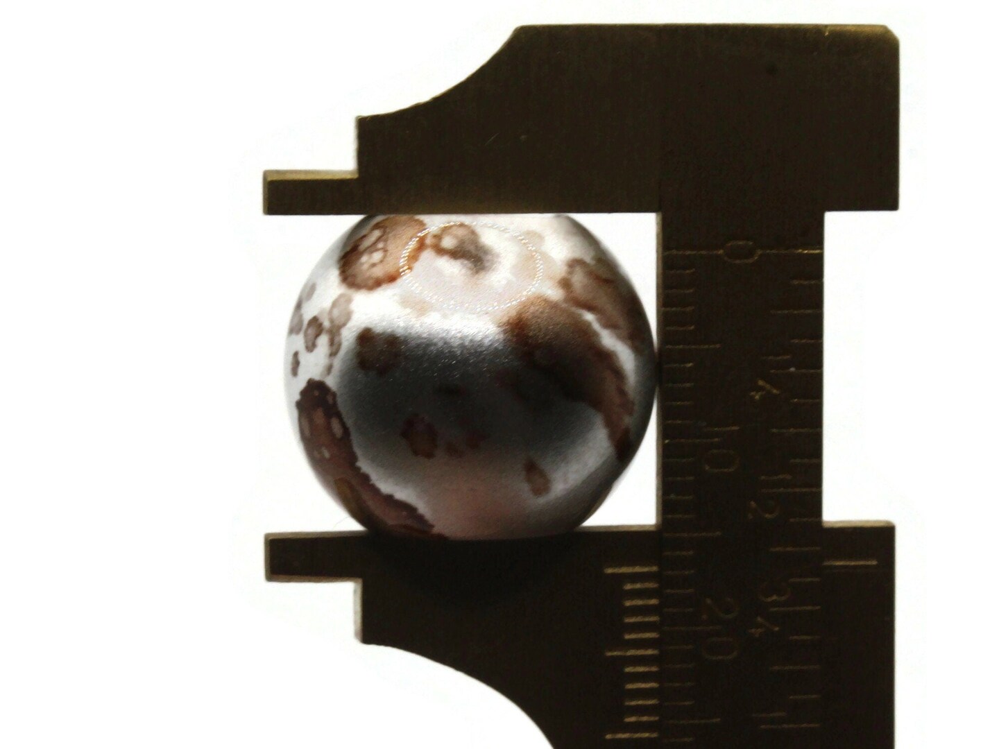 10 20mm Large Hole Macrame Silver and Brown Spatter Paint Round Plastic Beads