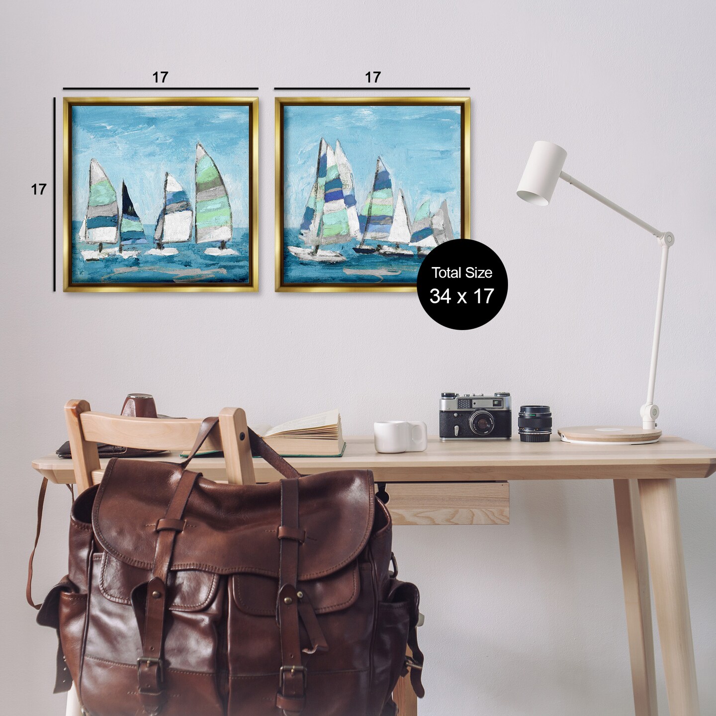 Stupell Industries Soothing Sailboats Drifting Marina Framed Floater Canvas Wall Art