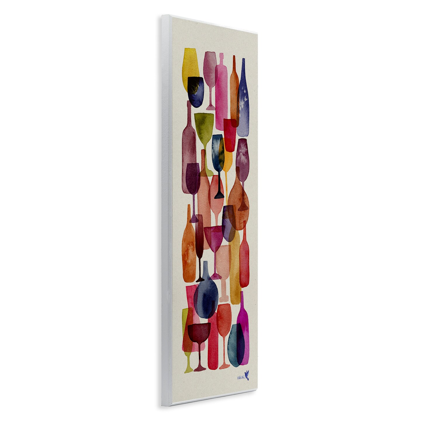 Stupell Industries Layered Wine Glasses Painting Wall Plaque Art