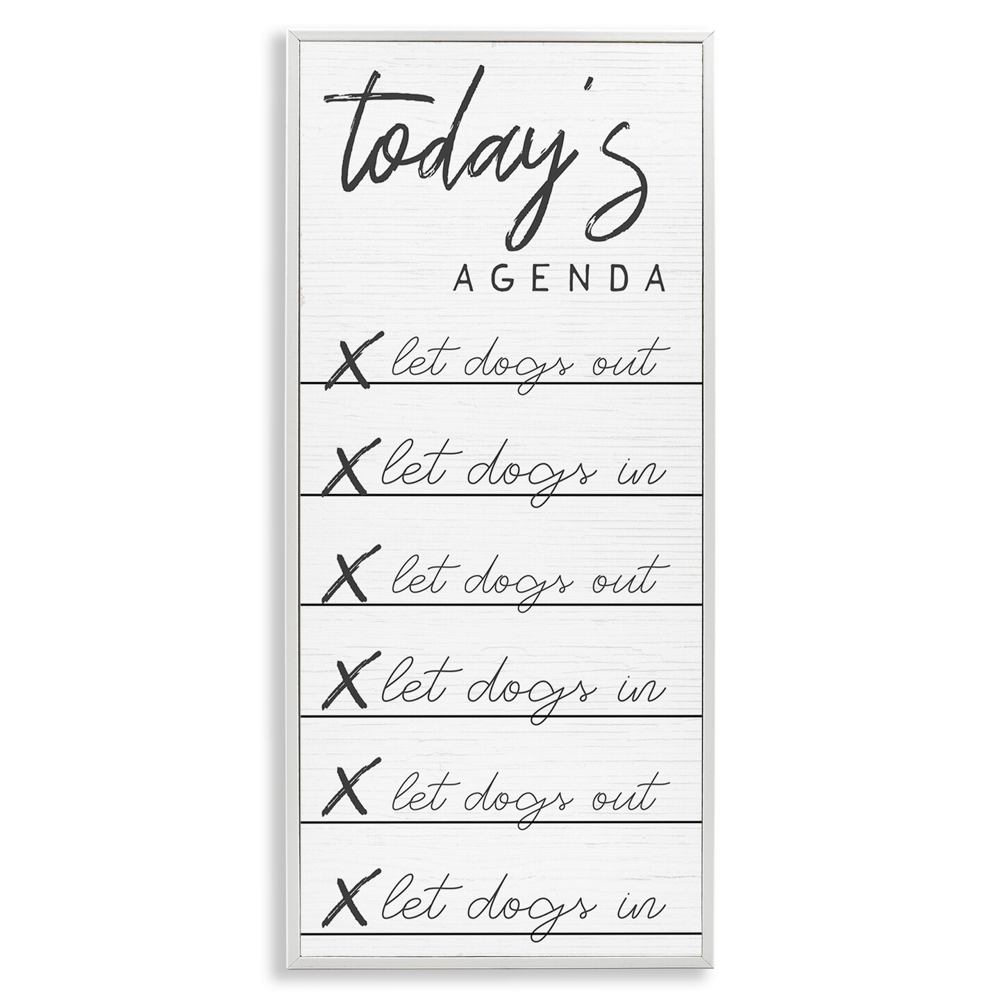 Stupell Industries Today&#x27;s Agenda Funny Dog Checklist Framed Giclee Art