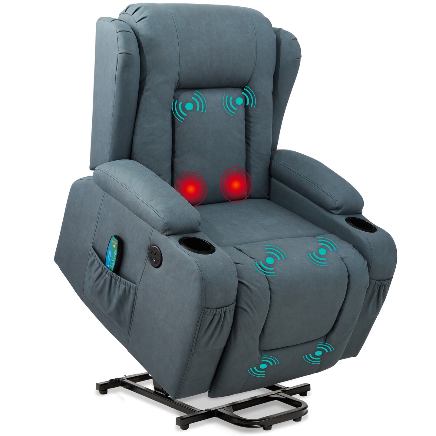 Best Choice Products Electric Power Lift Recliner Massage Chair Furniture w/ USB Port, Heat, Cupholders