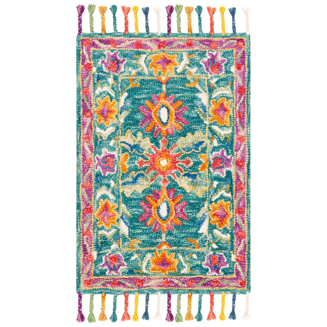 Safavieh Aspen Apn113K Handmade Turquoise / Purple Rug Area Rug Carpet Shag