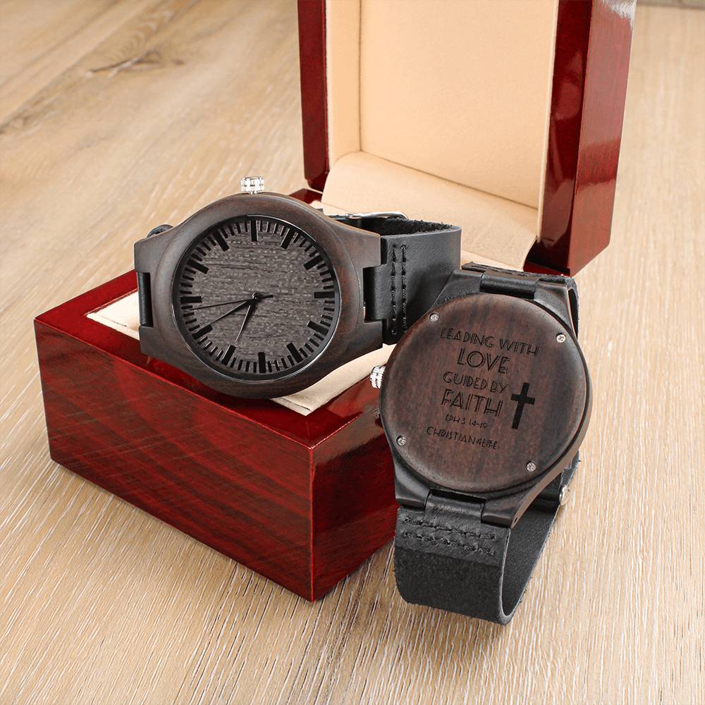 Leading with Love Engraved Wooden Watch - image14