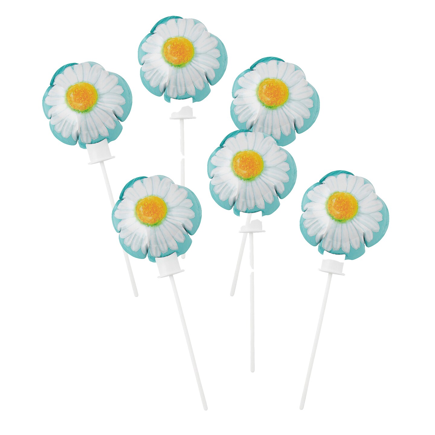 Daisy Self-Inflating 4 1/4&#x22; Mylar Balloons &#x2013; 6 Pc.