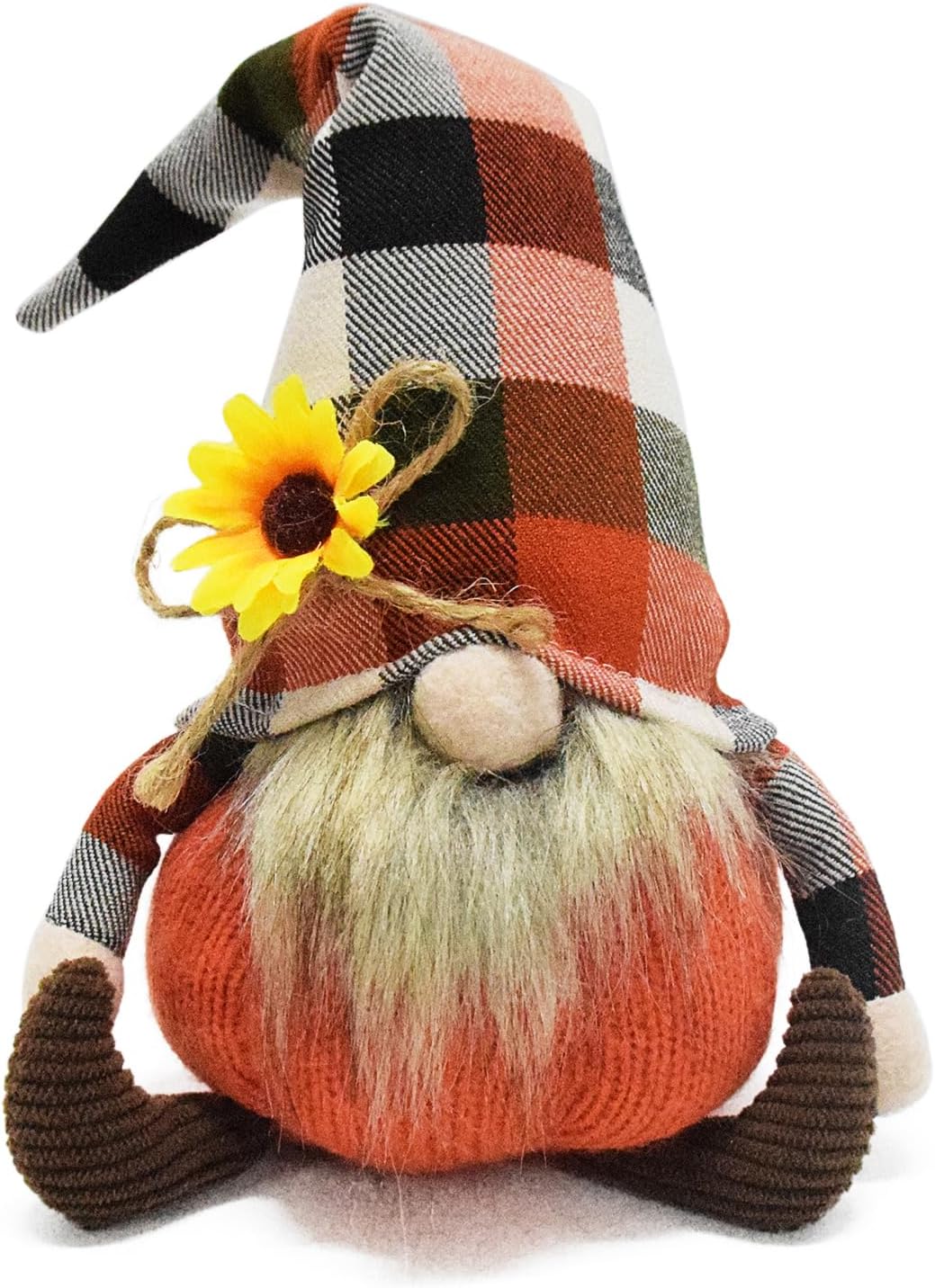 Thanksgiving Stuffed Pumpkin Gnome Plush, Harvest Festival Scandinavian Tomte Dwarf Decoration for Home, Autumn Ornament, Lovely Fall Santa Gnome Gifts for Friends and Family