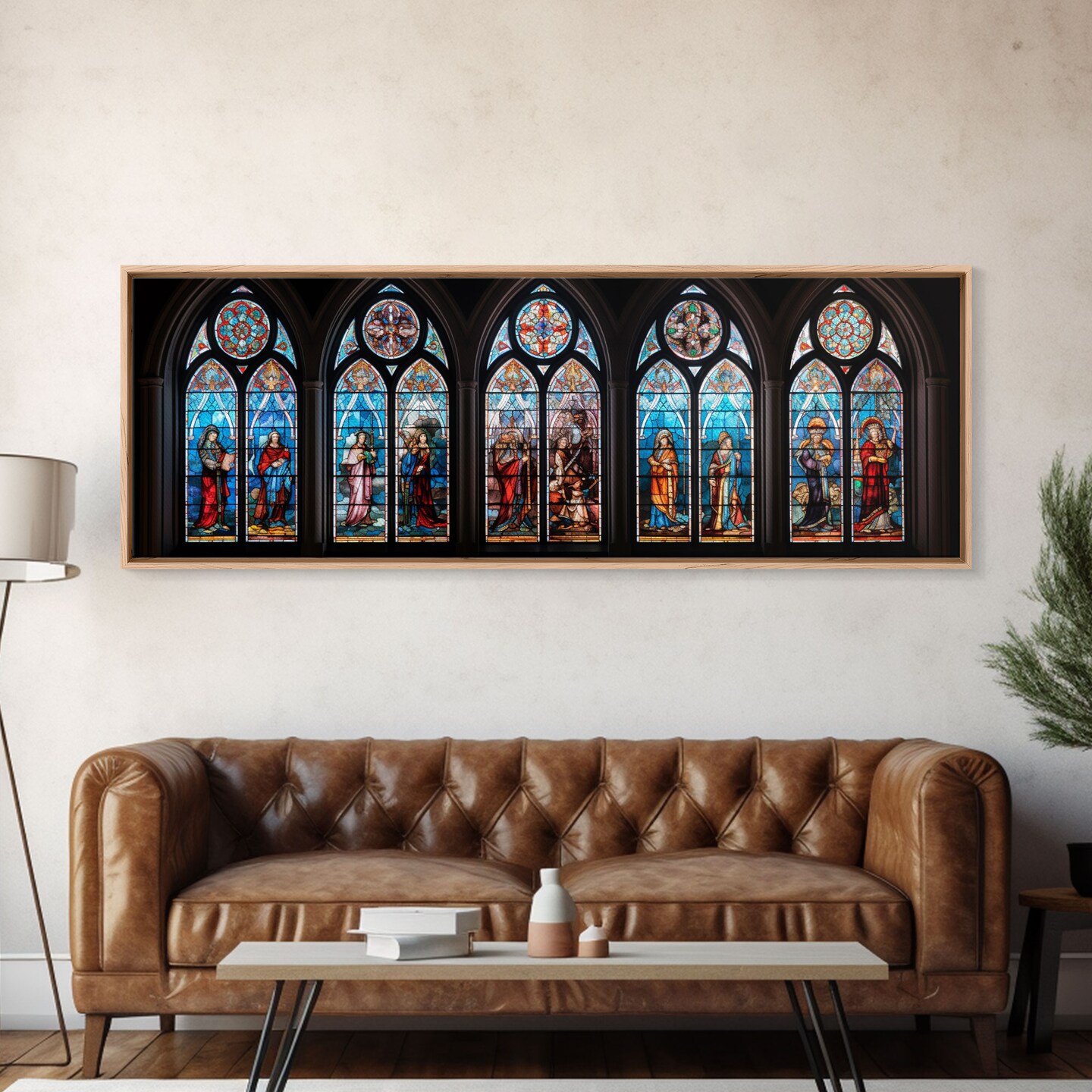 Stained Glass Windows Canvas Print, Stained Glass Painting On Canvas, Church Stained Glass Windows Fine Art Print 65-168